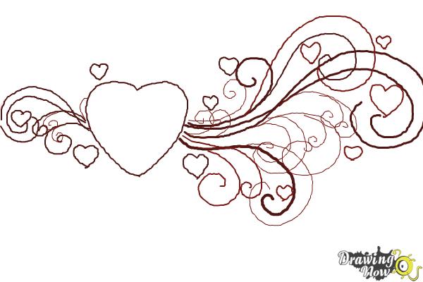 600x400 how to draw a valentine heart - Valentine Heart Drawings