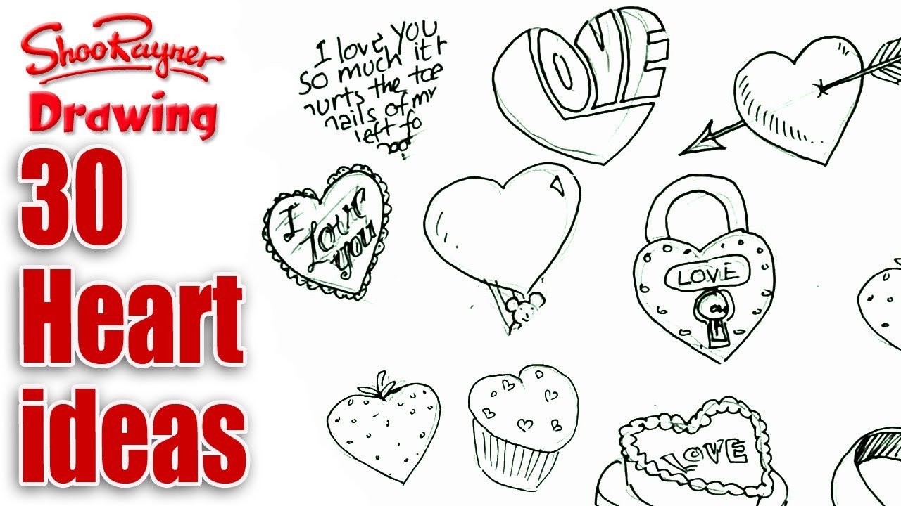 1280x720 How To Draw Different Valentines Hearts - Valentine Heart Drawings