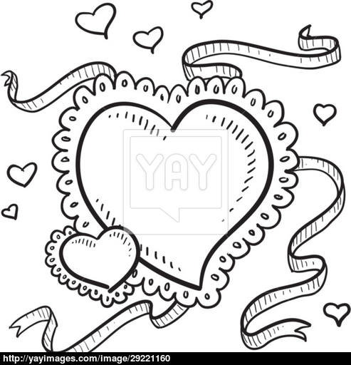493x512 valentine heart sketch vector - Valentine Heart Drawings