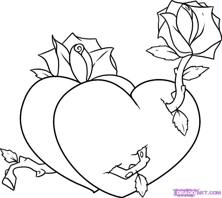 894x797 Patterns Heart Coloring Pages - Valentines Day Drawings