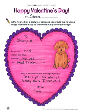 279x365 Happy Valentine's Day! Draw And Write Prompt Printable Skills - Valentines Day Drawings