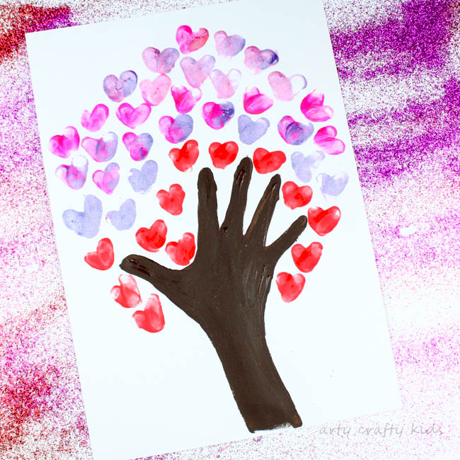 650x650 fingerprint heart valentines day tree arty crafty kids - Valentines Drawings For Kids