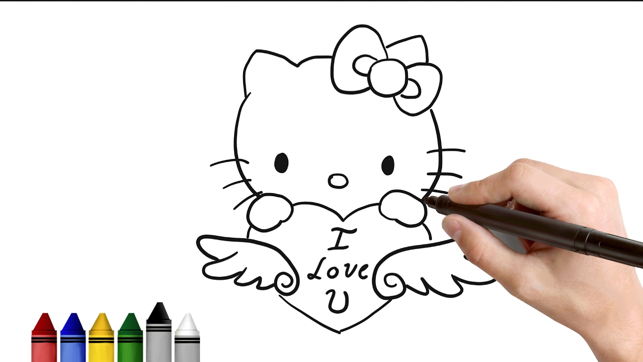 1280x720 how to draw hello kitty for valentines day drawing for kids - Valentines Drawings For Kids