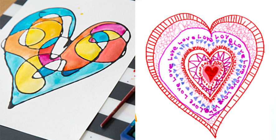 886x450 valentines day arts and crafts for kids - Valentines Drawings For Kids