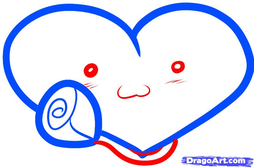 829x550 How To Draw A Valentine Heart For Kids, Step - Valentines Drawings For Kids
