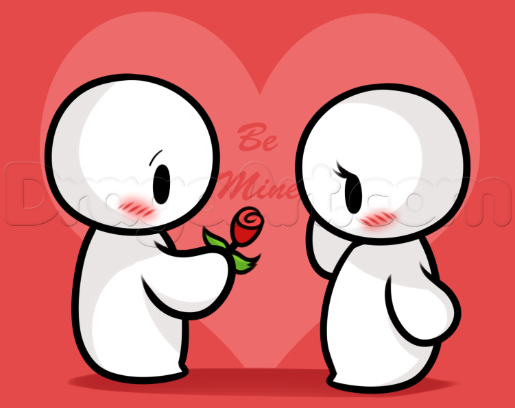 751x596 How To Draw A Valentine Couple, Step - Valentines Drawings Pictures