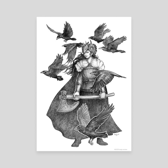 540x540 Raven Valkyrie Drawing, An Art Canvas - Valkyrie Drawing