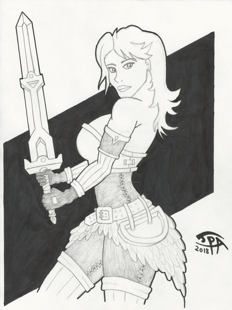 773x1034 Valkyrie Drawing - Valkyrie Drawing