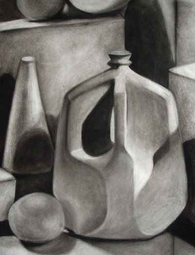 401x524 Still Life Objects White Object Still Life Assignment Value - Value Drawing