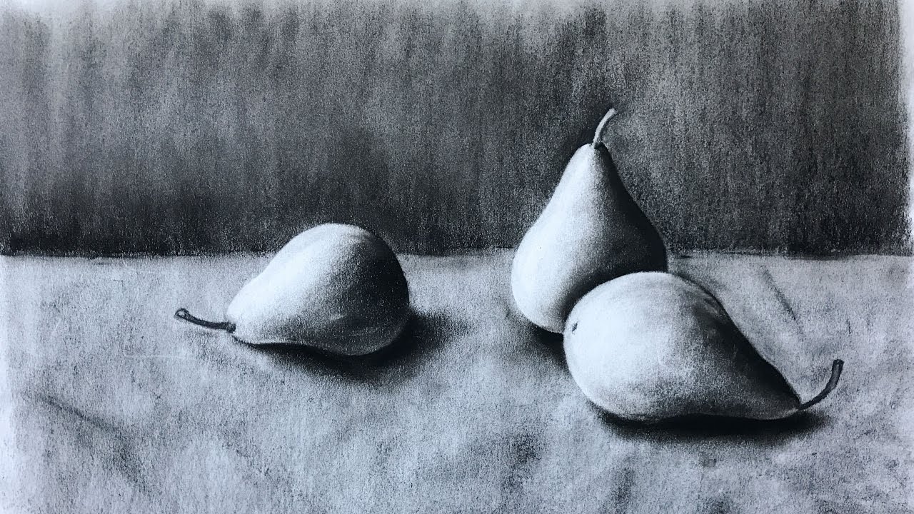 1280x720 trio of pears a study of continuous tone value - Value Study Drawing