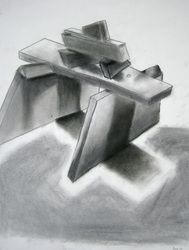 189x250 value study from collaborative wood sculpture art media drawing - Value Study Drawing