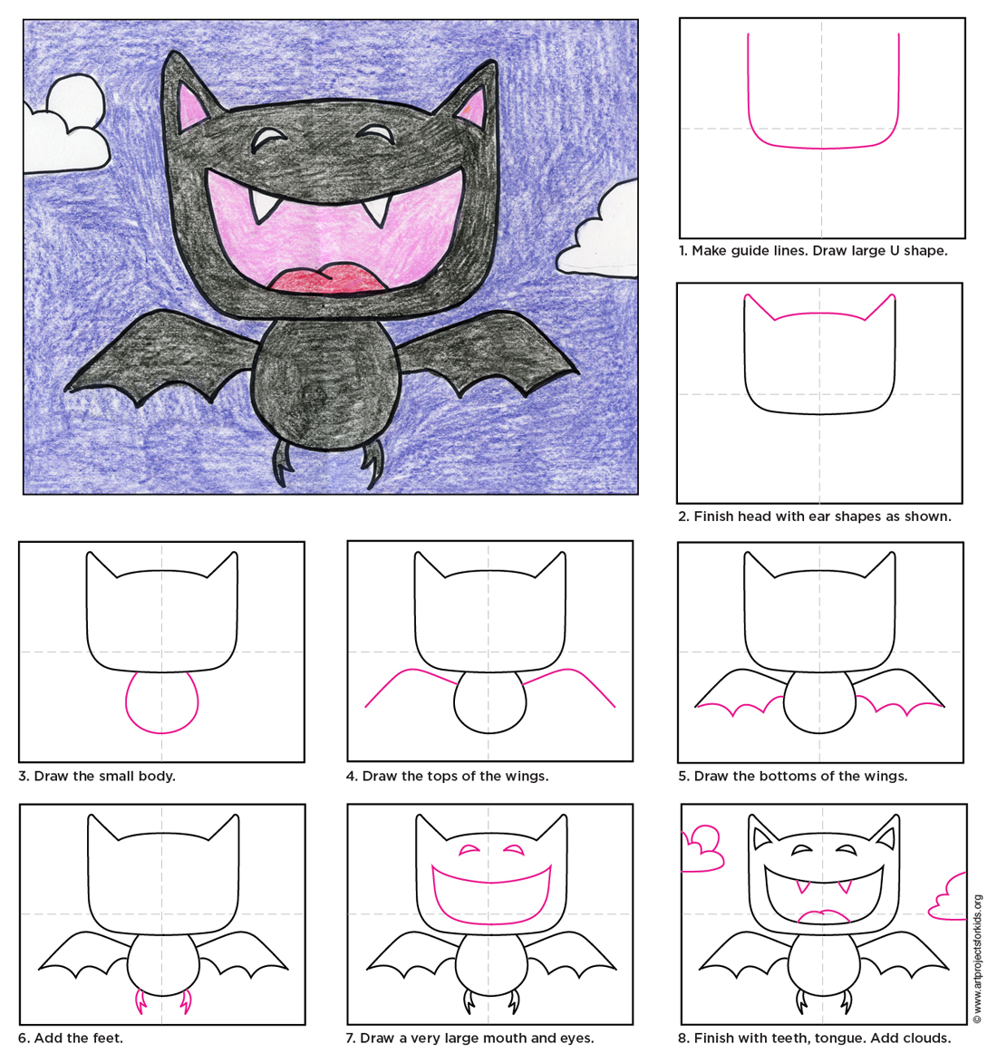1100x1173 draw a vampire bat art projects for kids - Vampire Bat Drawing