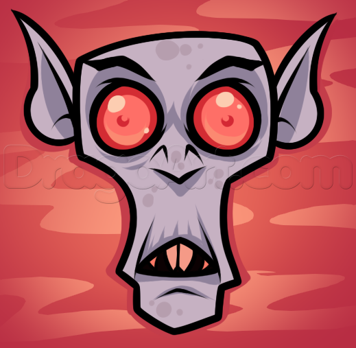 519x507 How To Draw A Cartoon Halloween Vampire, Step - Vampire Cartoon Drawing