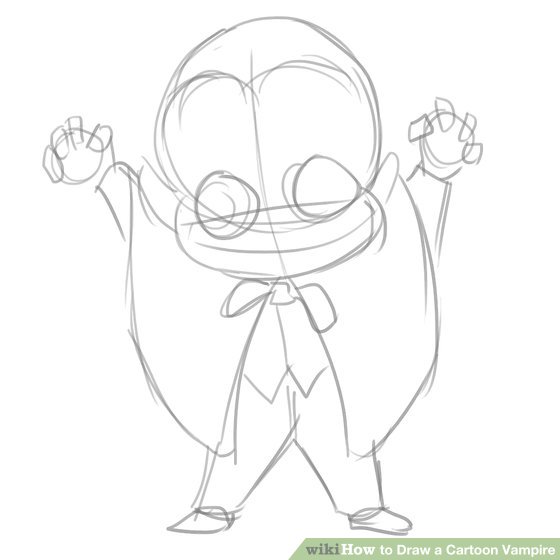 560x560 How To Draw A Cartoon Vampire Steps - Vampire Cartoon Drawing