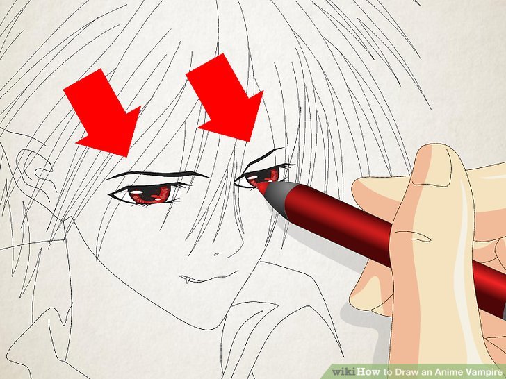 How To Draw An Anime Vampire Steps - Vampire Cartoon Drawing. 