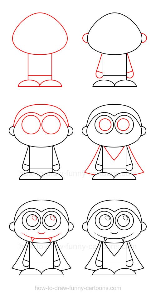500x957 How To Draw A Vampire In Drawing People Step - Vampire Cartoon Drawing