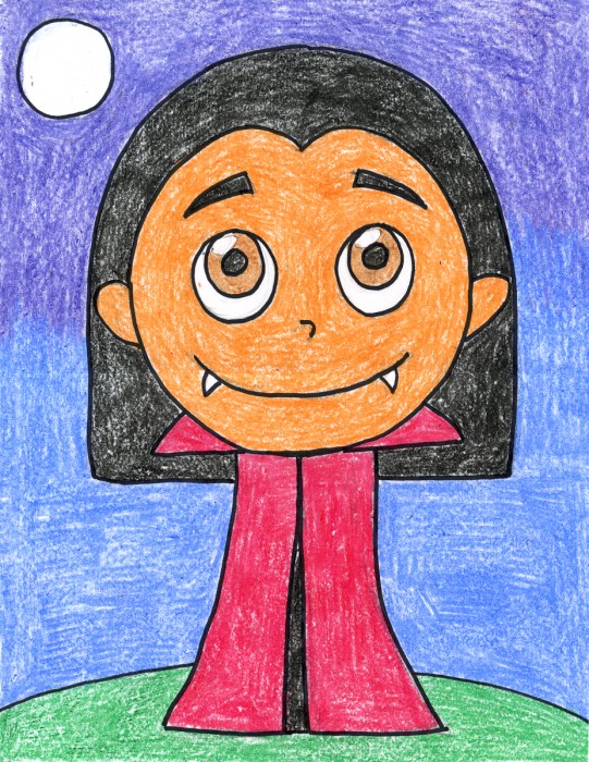 541x700 Draw A Cartoon Vampire Art Projects For Kids - Vampire Drawing