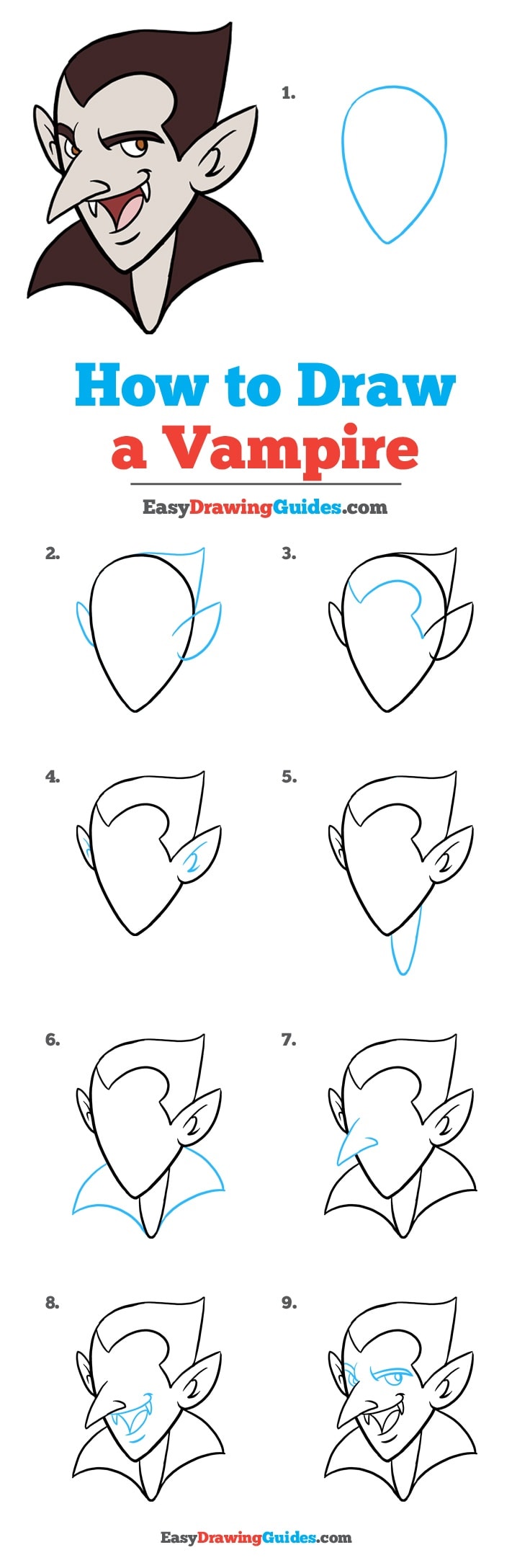 736x2176 How To Draw A Vampire - Vampire Drawing