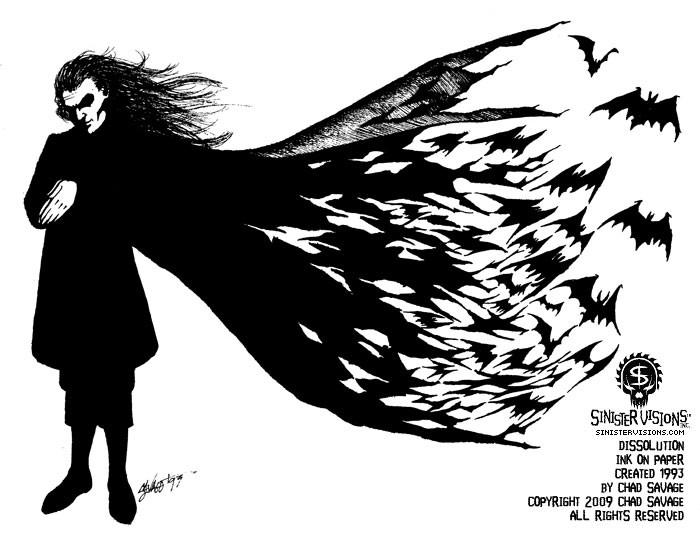 700x535 Dissolution Original Vampire Drawing Shop Sinister Dark - Vampire Drawing