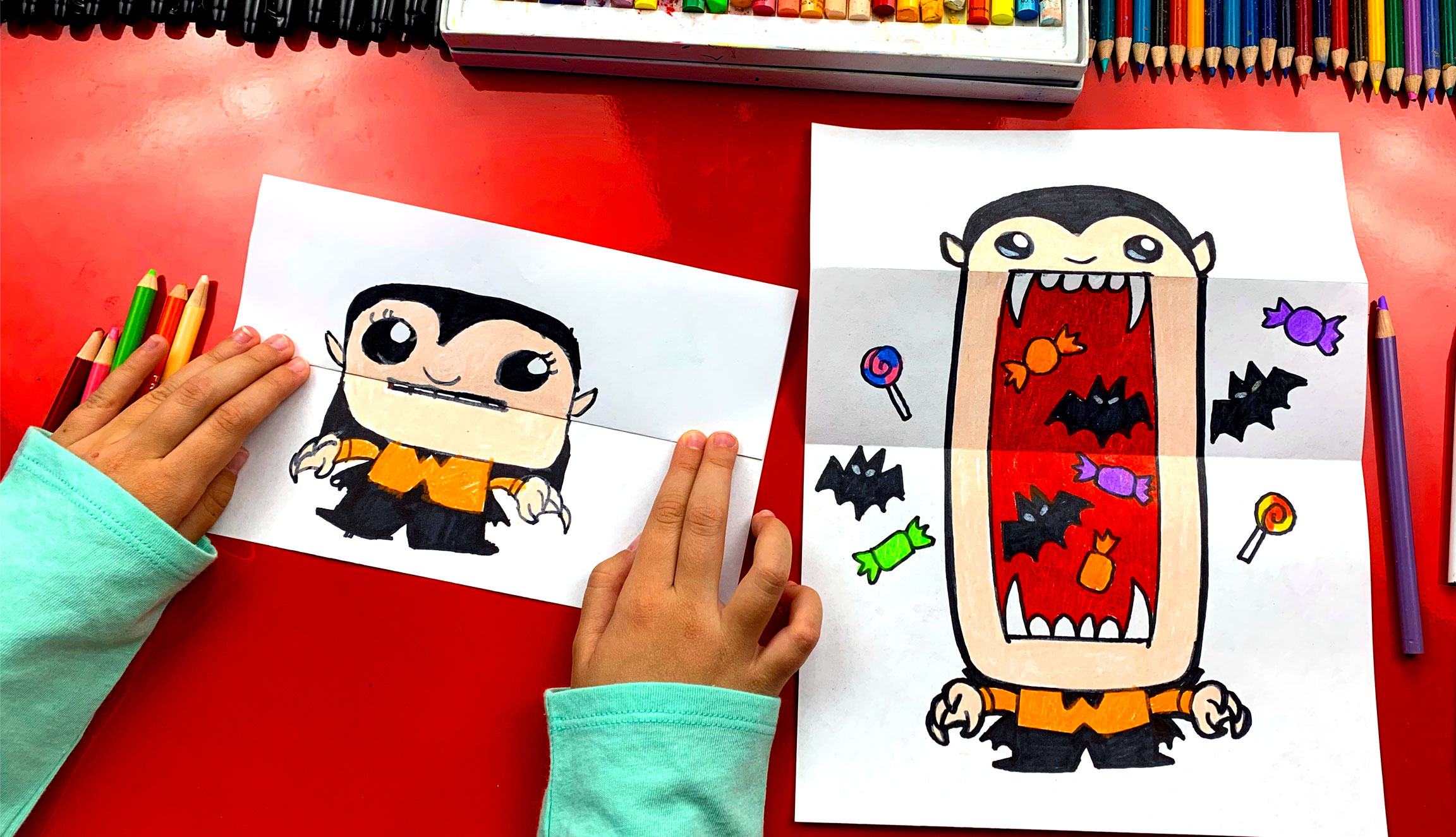 2304x1325 How To Draw A Big Mouth Vampire - Vampire Drawing For Kids