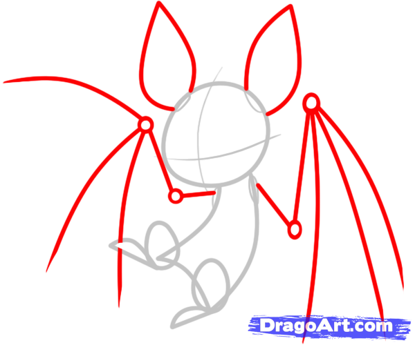 600x500 How To Draw A Vampire Bat, Step - Vampire Drawing For Kids