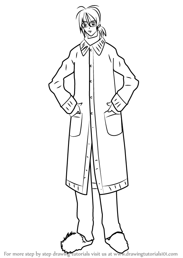 600x846 Learn How To Draw Kaien Cross From Vampire Knight - Vampire Drawing For Kids