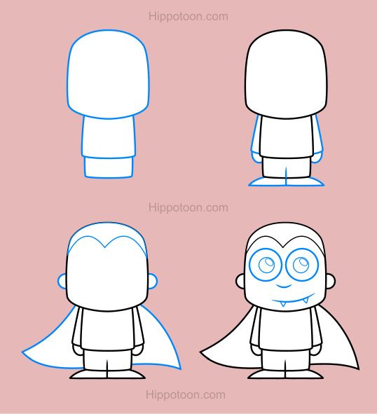 538x591 Simple Drawing Lesson On How To Draw A Vampire Century - Vampire Drawing For Kids