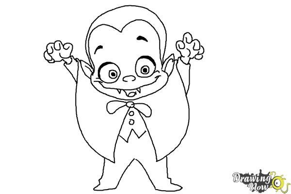 600x400 How To Draw A Cartoon Vampire - Vampire Drawing Step By Step