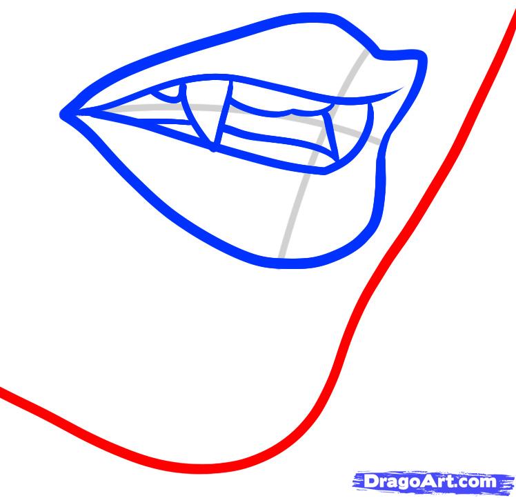 748x722 how to draw a vampire mouth, vampire mouth, step - Vampire Drawing Step By Step
