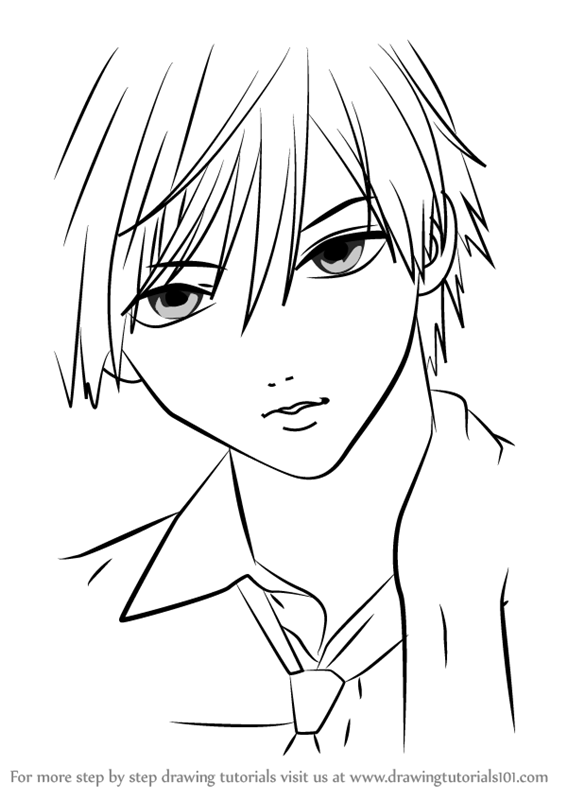 567x800 Learn How To Draw Tsukune Aono From Rosario + Vampire - Vampire Drawing Step By Step