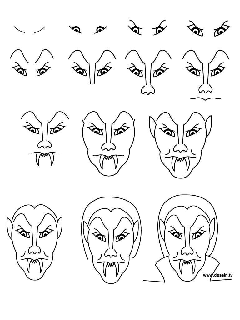 Vampire Drawing Step By Step at Explore collection