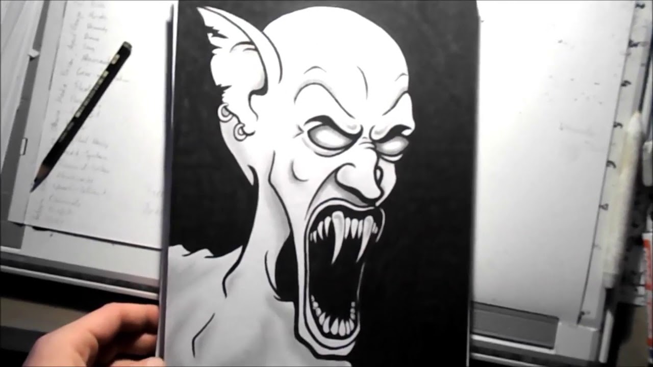 1280x720 How To Draw A Scary Vampire Face - Vampire Face Drawing