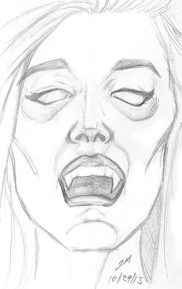 Vampire Face Drawing at PaintingValley.com | Explore collection of ...