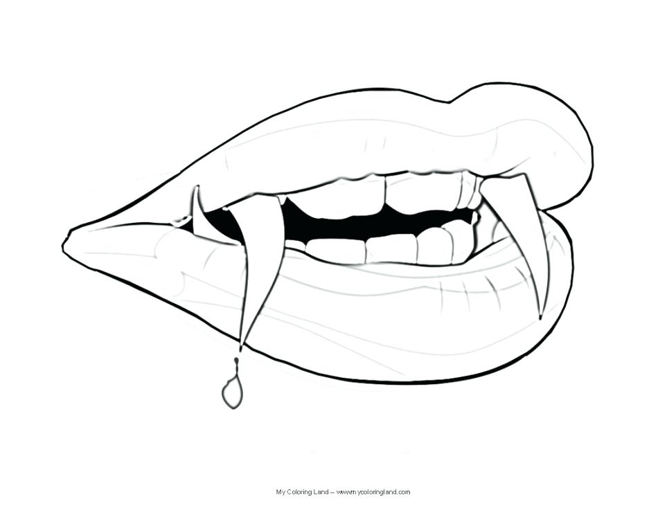 950x734 Vampire Drawing Free Download - Vampire Fangs Drawing
