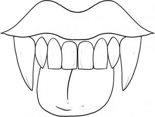 302x229 Drawing Printout How To Draw Vampire Fangs And Teeth - Vampire Fangs Drawing