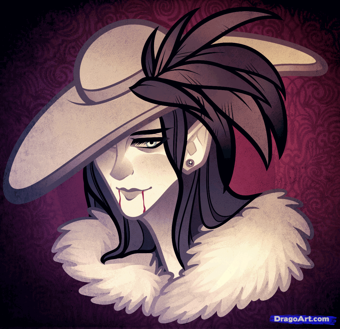 1190x1150 How To Draw A Vampire Girl, Step - Vampire Girl Drawing