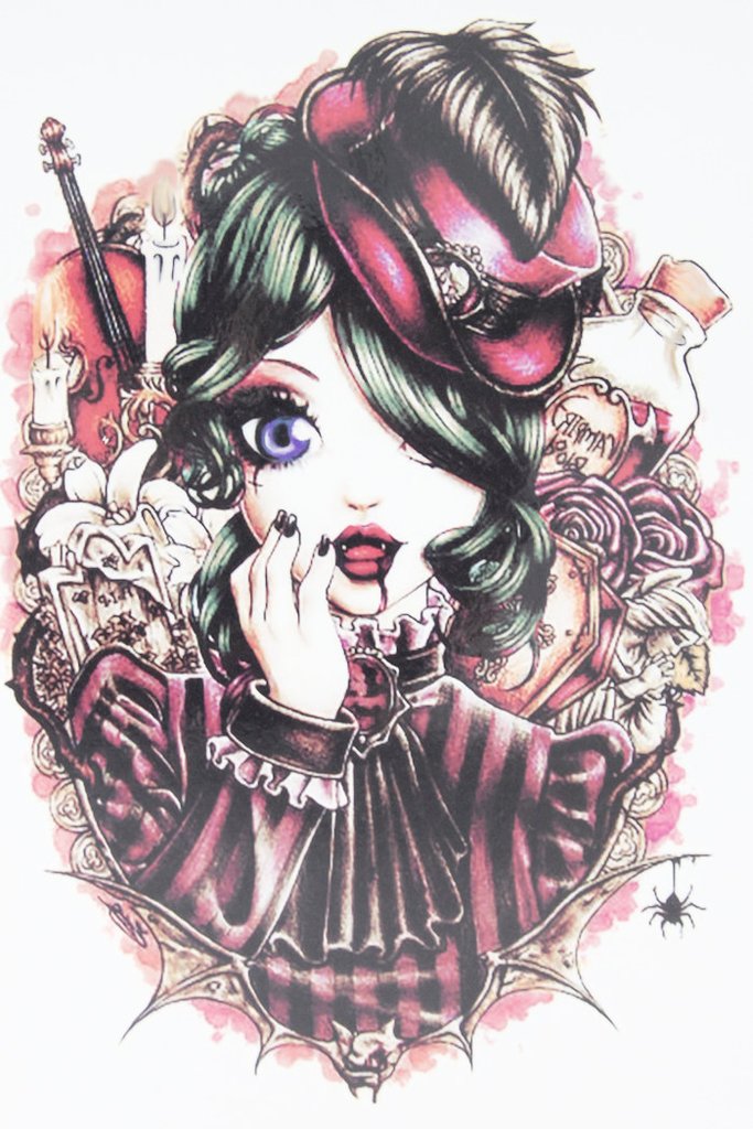 683x1024 Vampire Girl Sticker Tattoo Eleven Gift - Vampire Girl Drawing