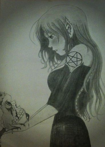 368x513 Vampire Girl With Regrets - Vampire Girl Drawing