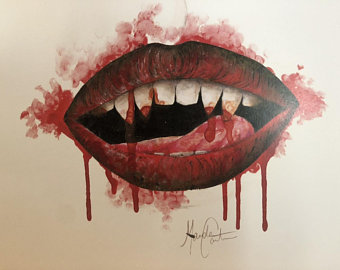 340x270 Items Similar To Vampire Lips On Etsy - Vampire Lips Drawing