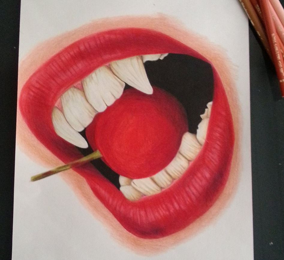 947x868 Realistic Vampire Mouth Drawing - Vampire Lips Drawing