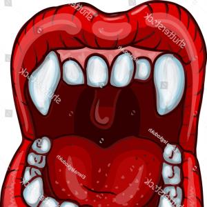 300x300 Shutterstock Drawing Of A Vampire Mouth Close Up Soidergi - Vampire Lips Drawing
