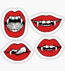 210x230 Vampire Drawing Stickers Redbubble - Vampire Lips Drawing