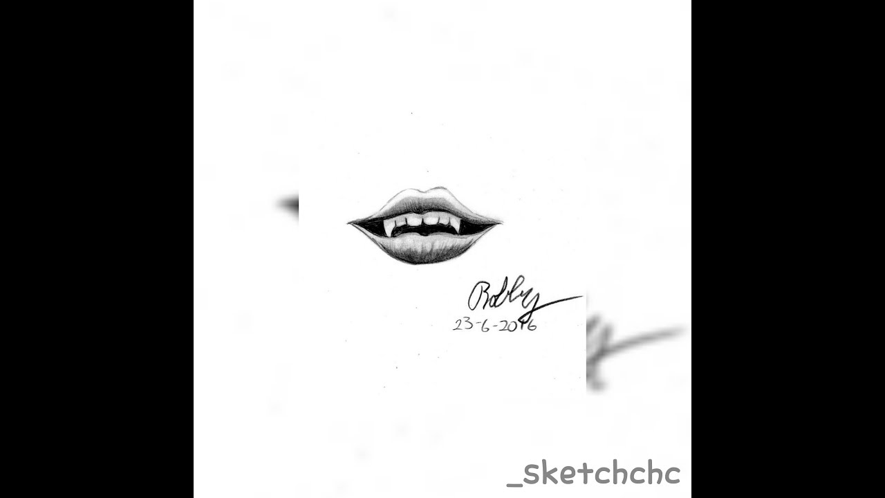 1280x720 Vampire Lips Drawing Process - Vampire Lips Drawing