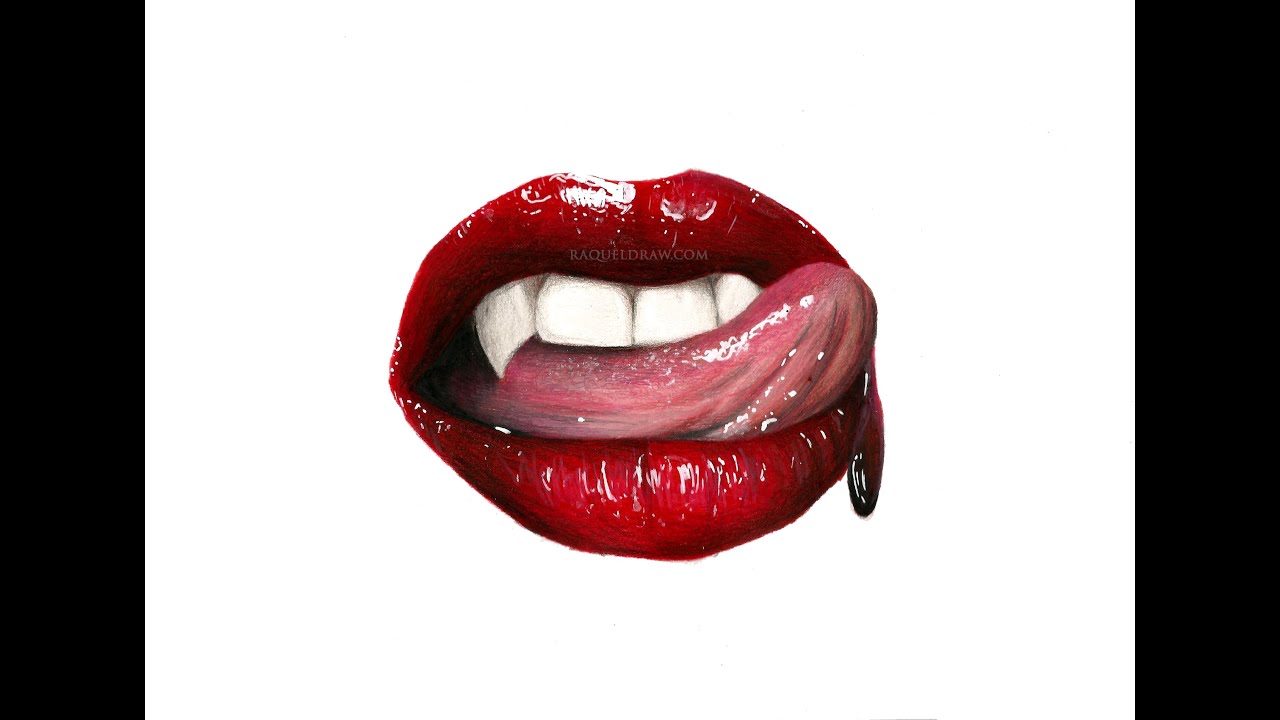 1280x720 How To Draw Vampire Lips - Vampire Lips Drawing