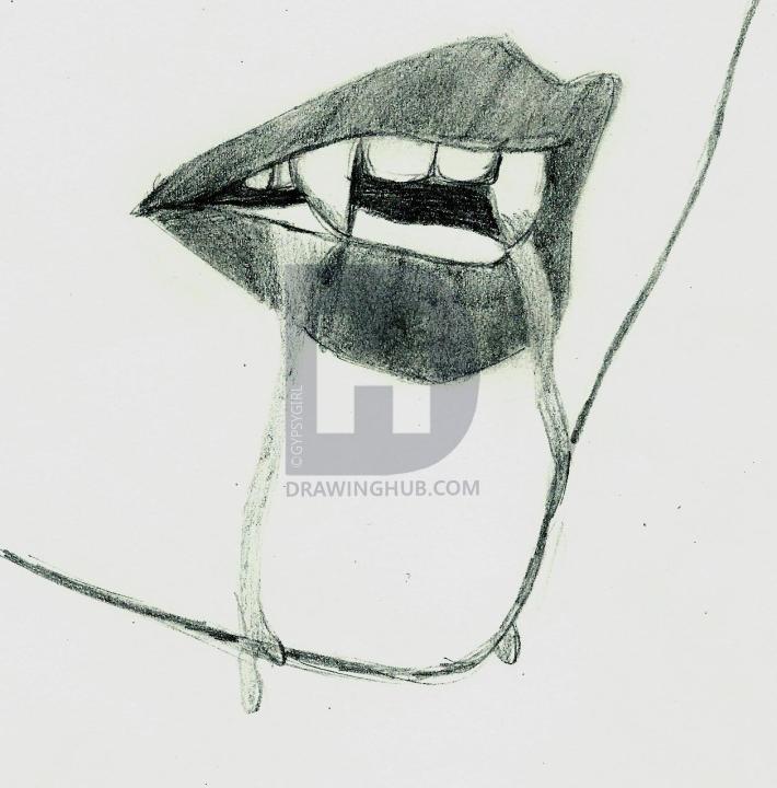710x720 Vampire Mouth Drawing - Vampire Mouth Drawing