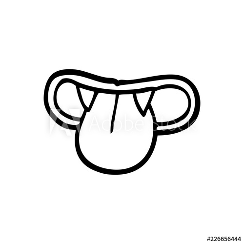 500x500 Line Drawing Cartoon Vampire Mouth - Vampire Mouth Drawing