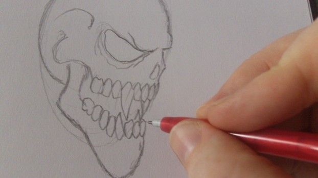 622x349 How To Draw Vampire Skulls - Vampire Skull Drawing