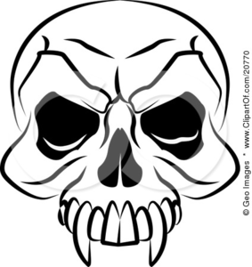283x300 Vampires Skull With Fanged Teeth And Deep Eye Sockets Free - Vampire Skull Drawing