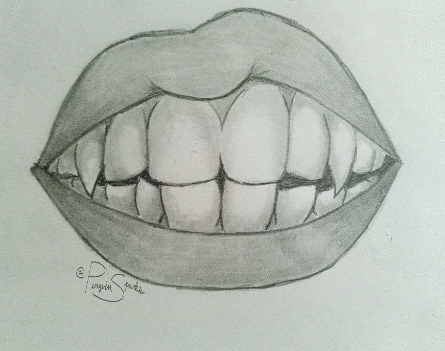 Vampire Teeth Drawing at PaintingValley.com | Explore collection of