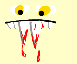 300x250 Bloody Vampire Teeth Drawing - Vampire Teeth Drawing